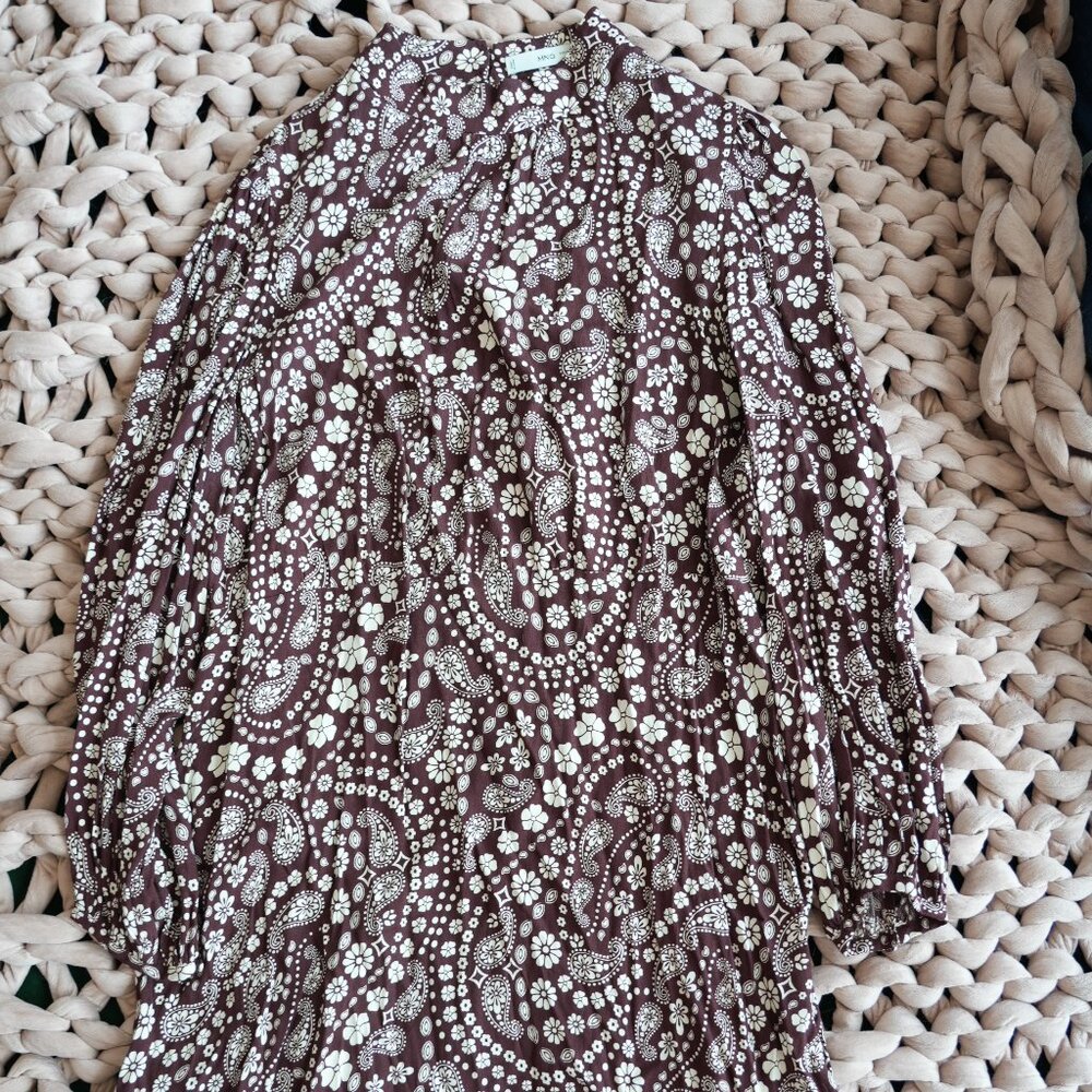 MANGO Paisley Long Sleeve Dress